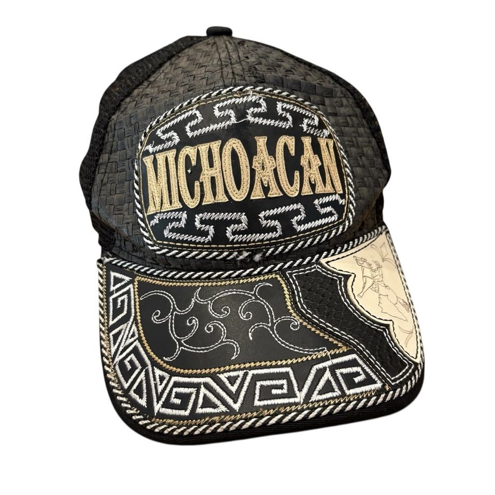 Michoacán Handcrafted Leather Trucker Hat - Picture 2 of 8